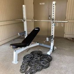 Olympic Weight Bench with Squat Rack Combo 