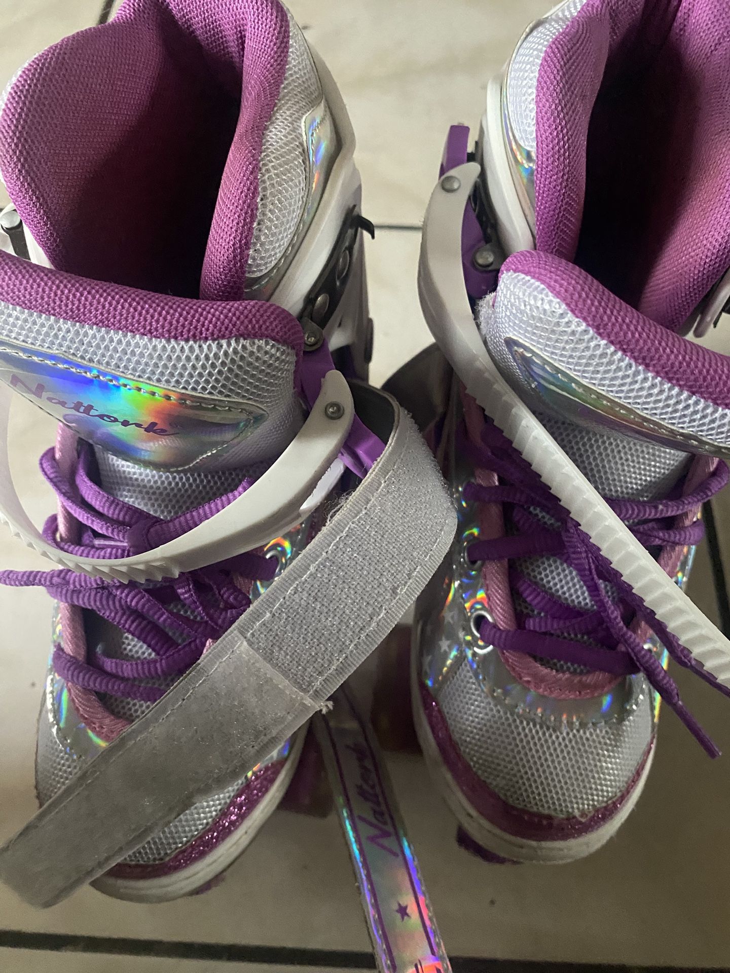 Nattork Adjustable Roller Skates for Kids Small 10c-13c - Fairy Wing Lavender