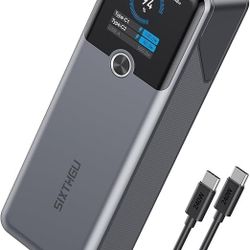 Laptop Power Bank, 20000mAh 3-Ports Portable Charger with 140W Fast Charging, Smart Display, for Outdoor, Compatible with iPhone 16/15/14 Series, Sams