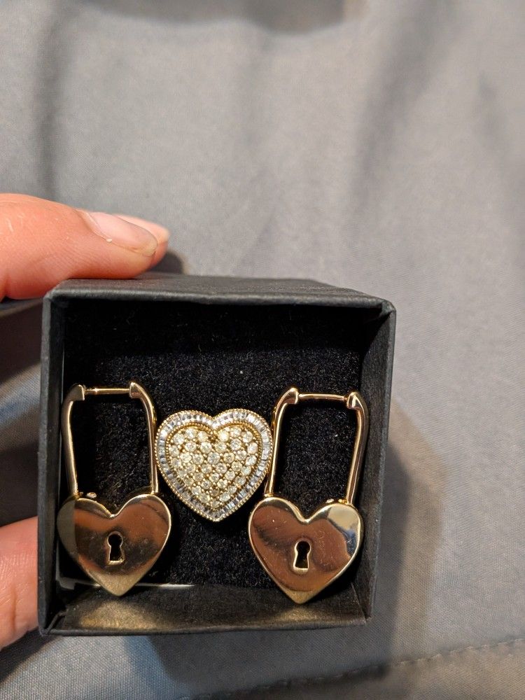 Heart Ring And Earrings.