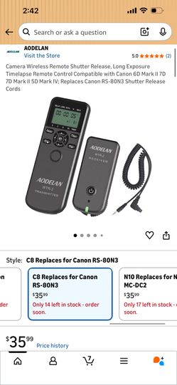 Release timer remote shutter for Canon