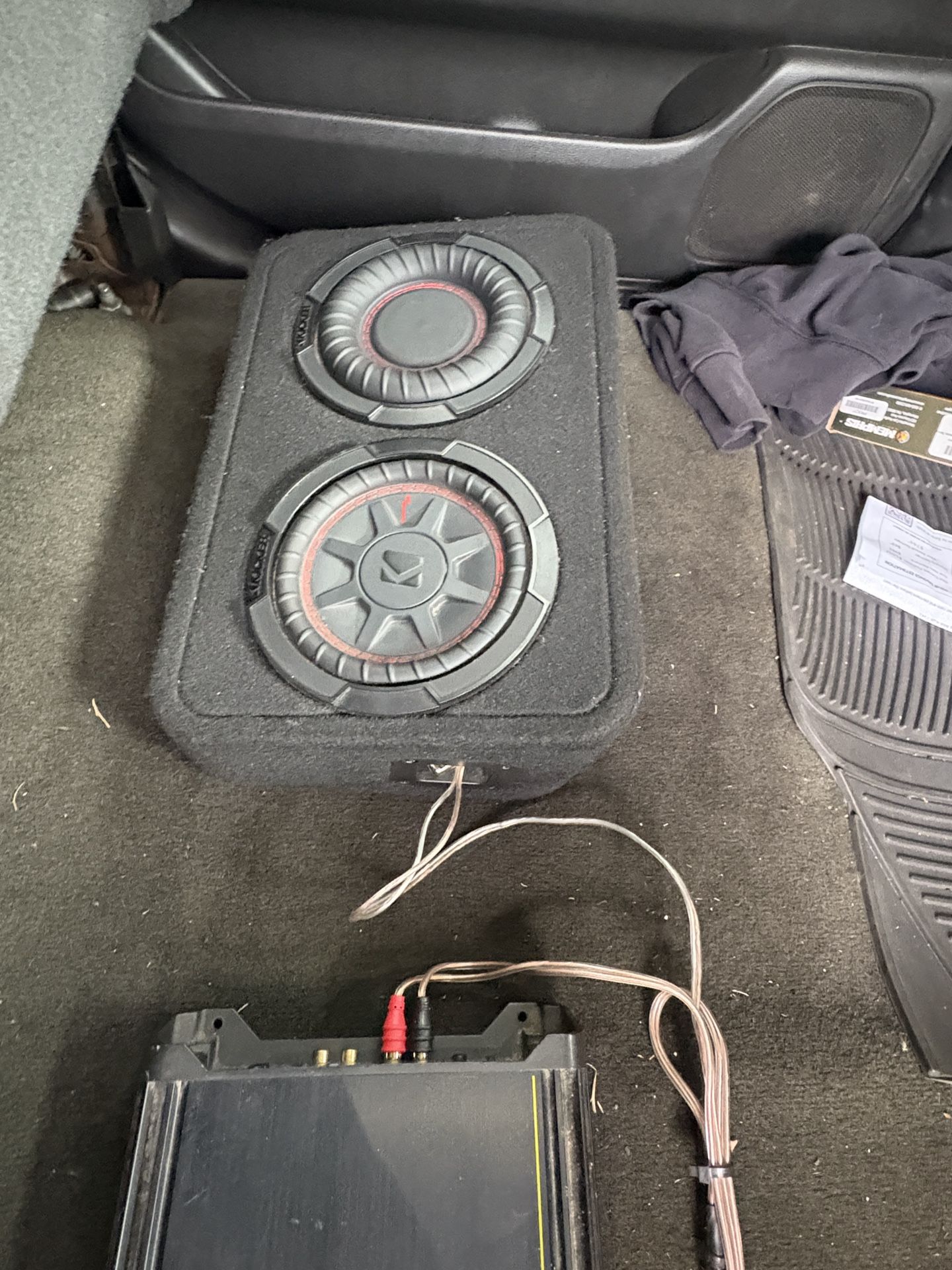 Selling Two kicker 6.7 Subwoofers Boxes With Kicker Amp