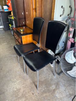 2 leather vintage  chrome needs polish no rips