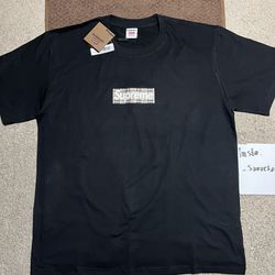 Supreme x Burberry Box Logo T-Shirt Black Size Medium 