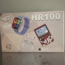 HR100 smart watch + game box set (opened But Never Used)