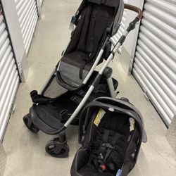 Garco Double Stroller With Car Seat 