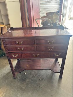 Henredon Aston Court Mahogany Chippendale Flip Top Server Buffet Bar Chest of Drawers