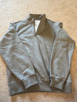 Gray Quarter-Zip Pullover Sweatshirt