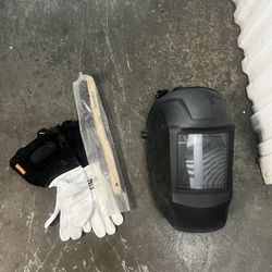 Welding Helmet And Gloves 