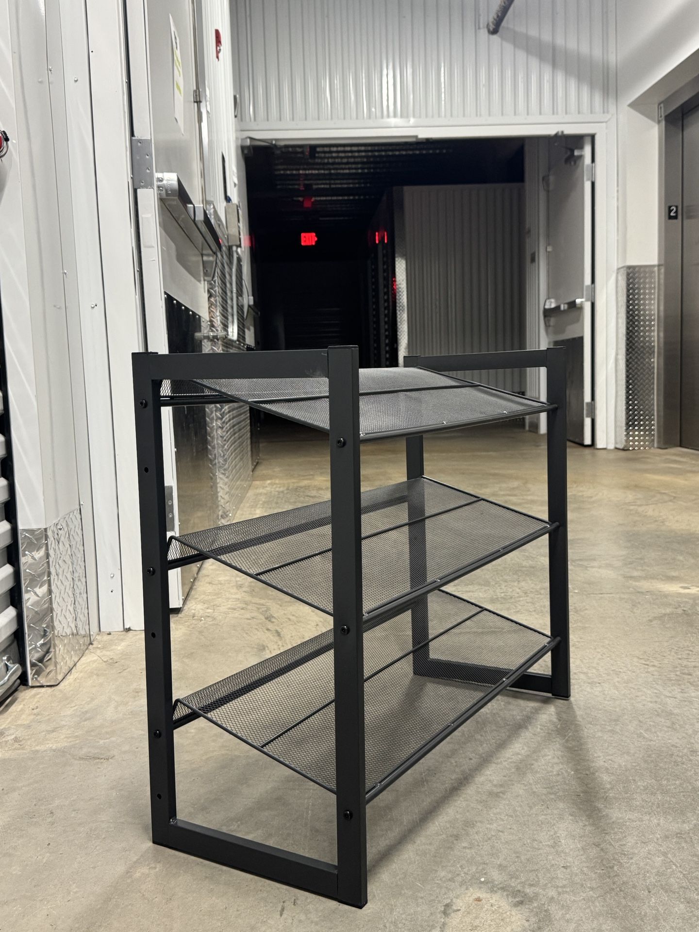 Gray 3-Tier Metal Shelf
