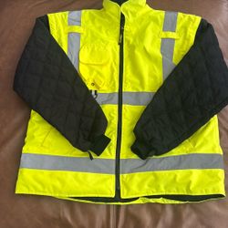VIZLIFE High Visibility Safety Jacket XL – Reflective Work Coat