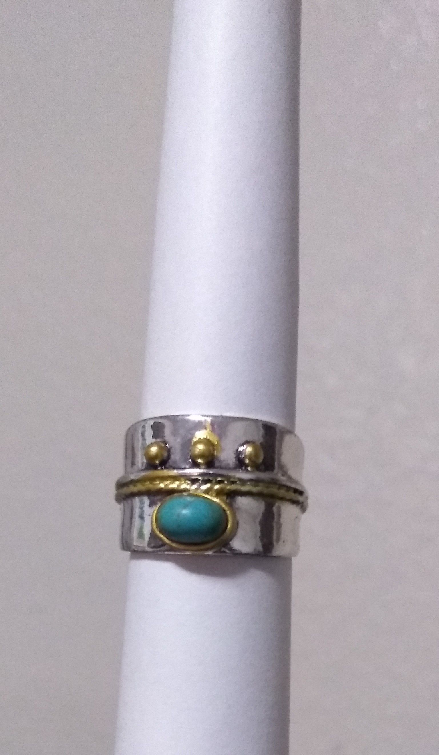 Exquisite Two Tone Turquoise Ring
