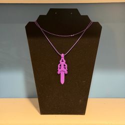 Chrome Hearts 2023 Purple Silicone Dagger Pedant And Neckless New With Bag
