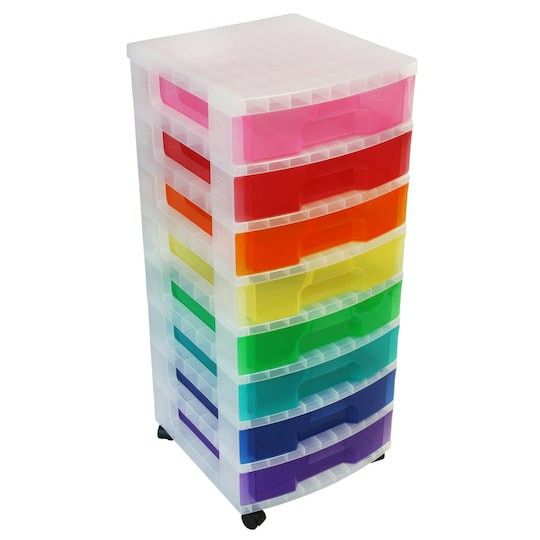 Colorful 8 Drawer Plastic Organizer