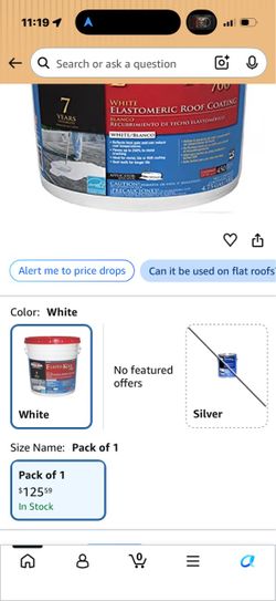 White elastomeric roof coating 1 container  NEW