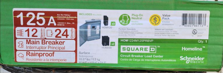 Square D Homeline HOM1224M125PRBVP Outdoor Panel