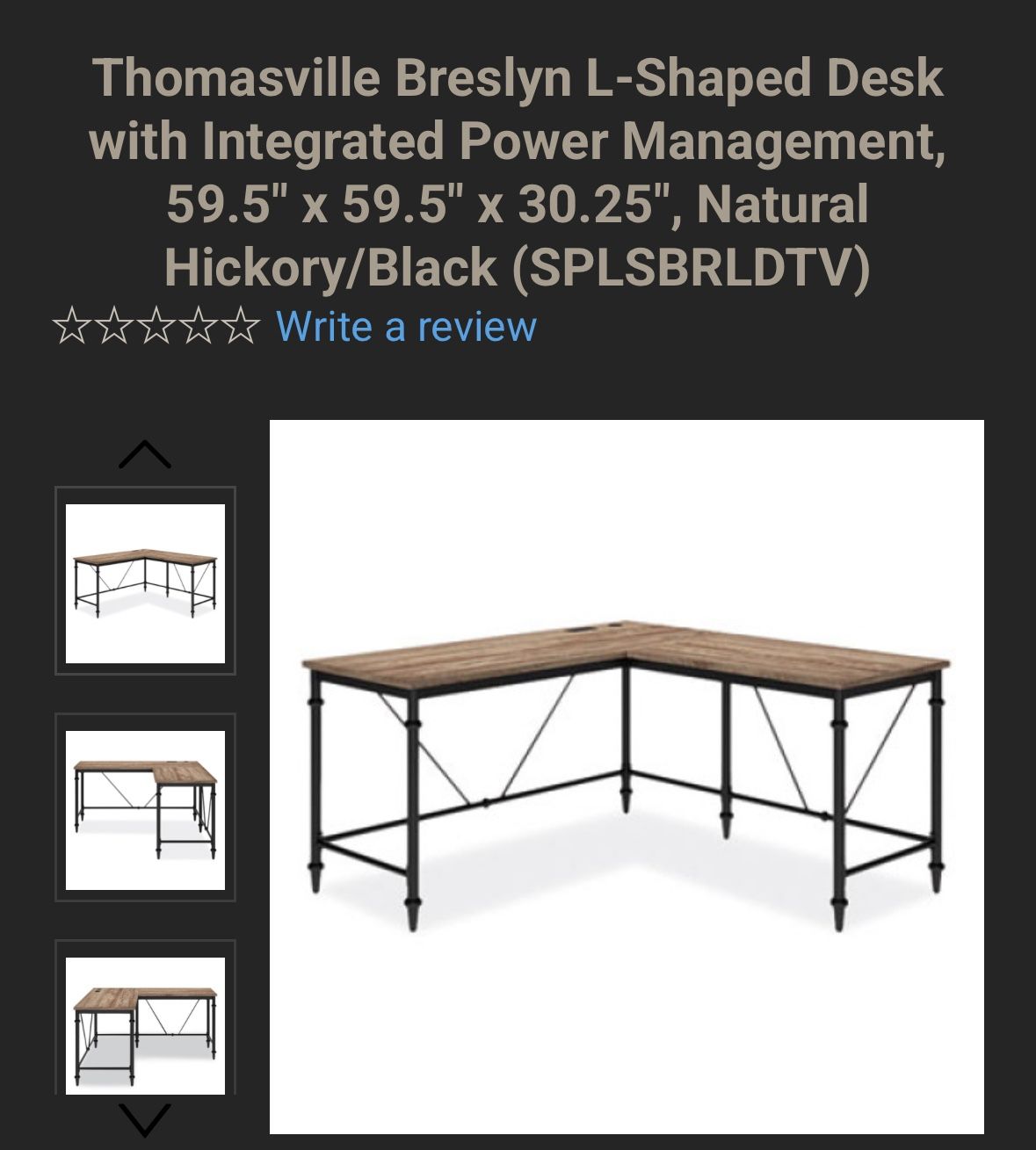 L - shaped Desk w/ power outlets