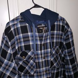 Chamarra Tipo Camisa Con Gorro 