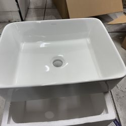 KARRAN — Valera 19 inch Vitreous China Vessel Bathroom Sink in white 
