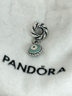 Authentic Pandora WATCHFUL EYE Blue Enamel Dangle Charm #790529EB. 