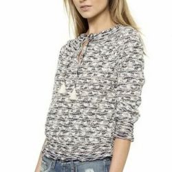 Tory Burch Boho Striped Fern Embroidery Relaxed Women’s Blouse Size 8 / M
