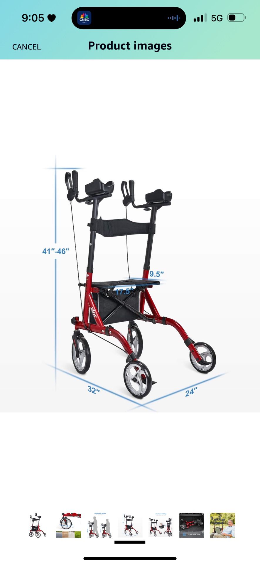 Brand New Upright Walker By Zler / Mobility Rollator Walker 