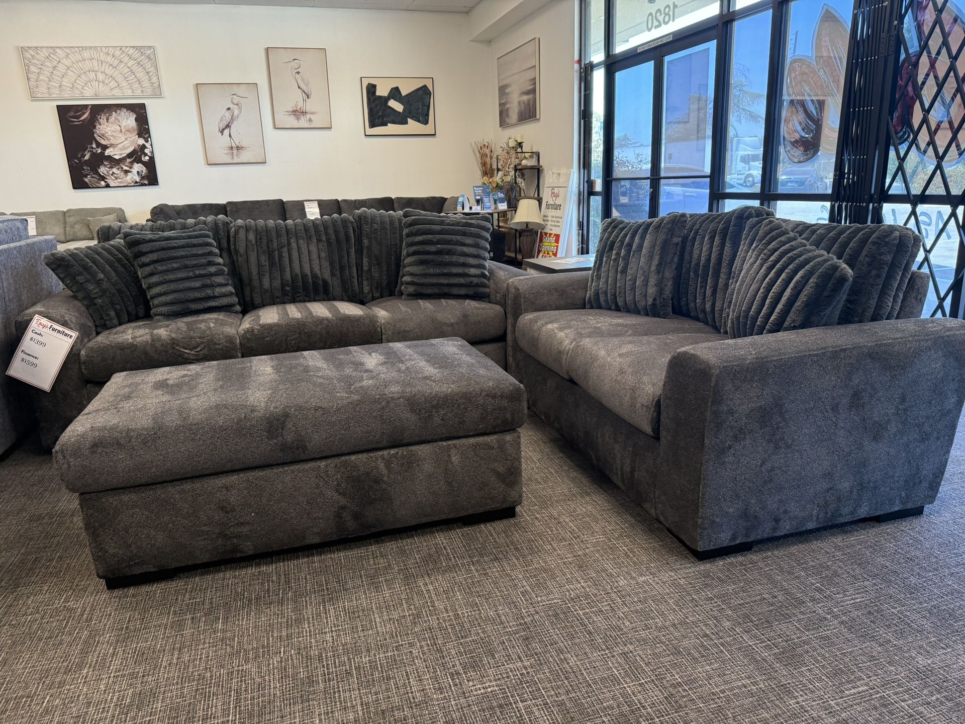 ποΈ 2-Pc Dark Gray Sofa & Loveseat Set β $1399 Steal!