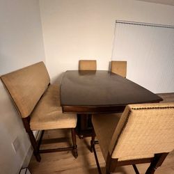 WOODEN DINING TABLE SET WITH CHAIRS