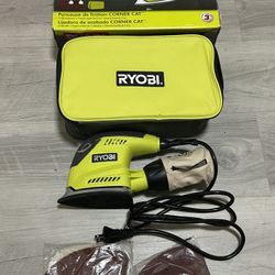 RYOBI 1.2 Amp Corded 5.5 in. Corner Cat Sander with Dust Bag, Sample Sandpaper, and Storage Case