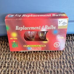 C-9 1/4 Intermediate Clear Bulbs - 4 Pack