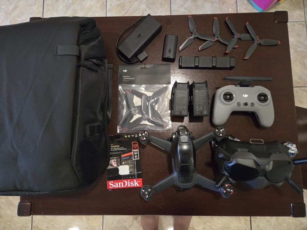 DJI FPV Drone With New Backpack And Numerous Accessories