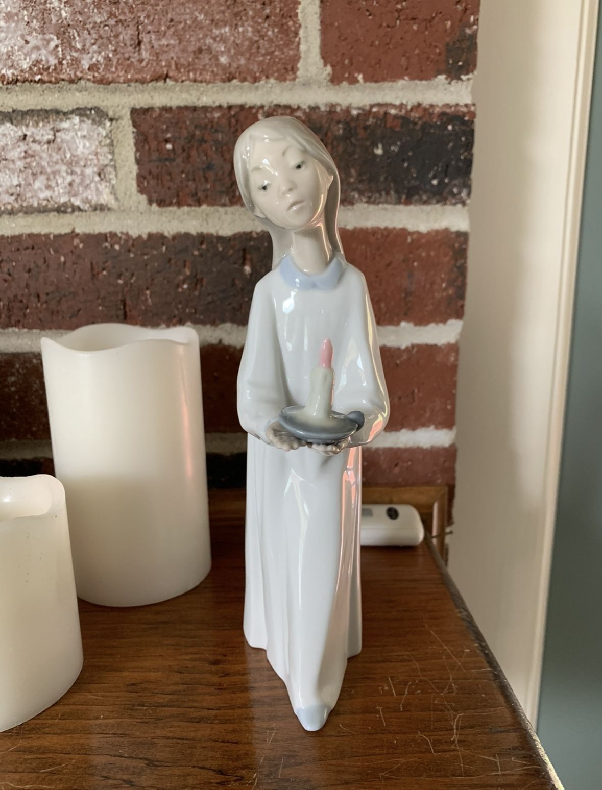 Lladro Girl With Candle Porcelain Figurine