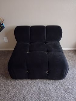 Black velvet accent chair