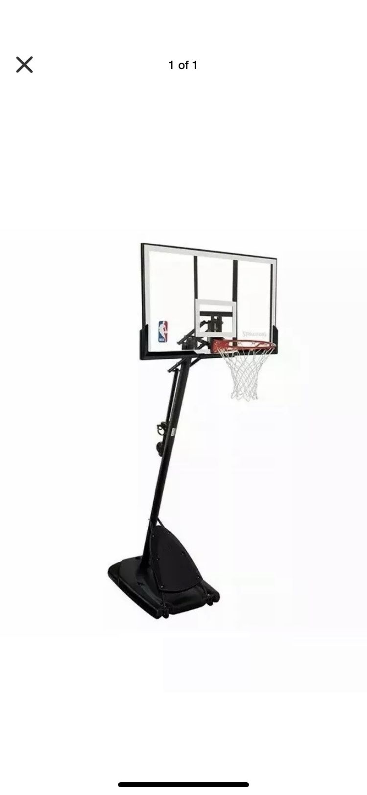 Spalding 54" Portable Basketball System Adjustable Hoop Backboard Angled Pole
