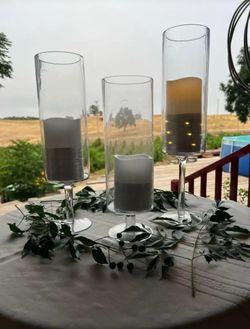 Candle Holders Plus Flamless Candles Wedding Centerpiece