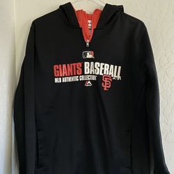 SF Giants Majestic Authentic MLB Hoodie Sweatshirt Youth Large (14/16) Black