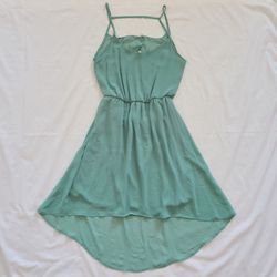 ❤️GUC/FUC Lush Sheer Mint Green High Low Spaghetti Strap Dress, S