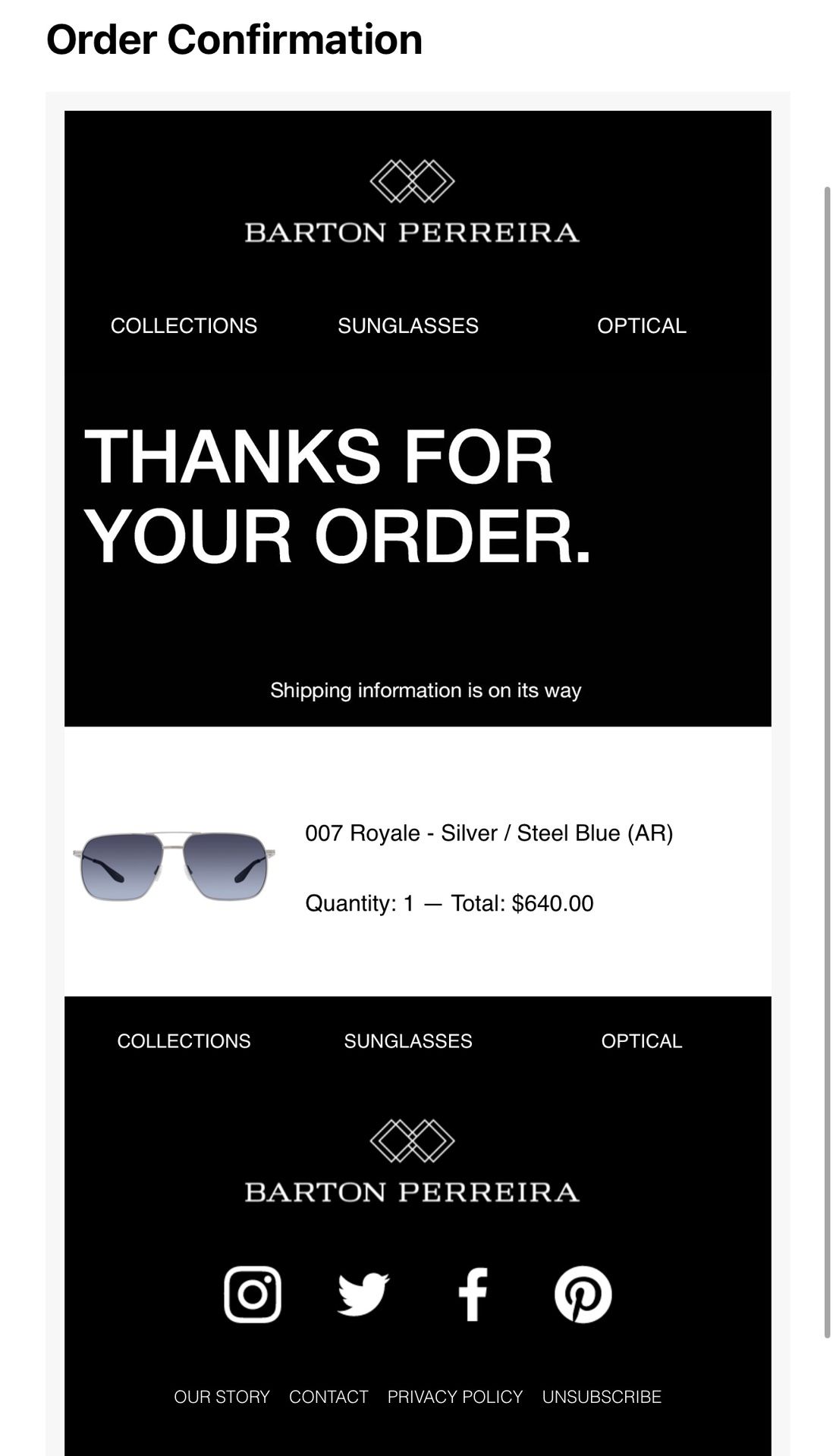 Barton Perreira 007 Royale - Silver / Steel Blue (AR) Sunglasses