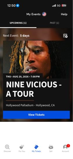 Nine vicious LA a tour ticket