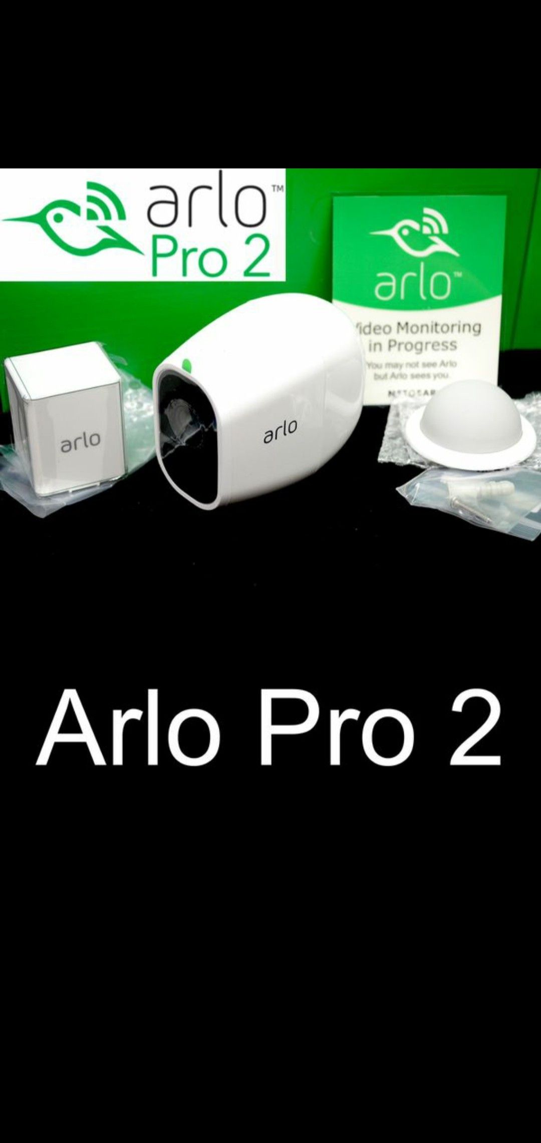 Arlo Pro 2 HD Camera, 2 motion lights, hub wifi