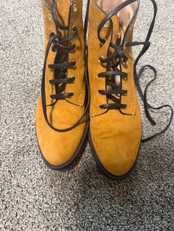 Tan Suede Lace-Up Ankle Boots