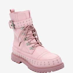 Hot Topic Light Pink Combat Boots with Silver Studs - sold out - rare