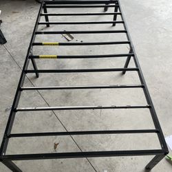 Black, Twin Metal Bed Frame Like New With Great Condition. Thick Mattress.