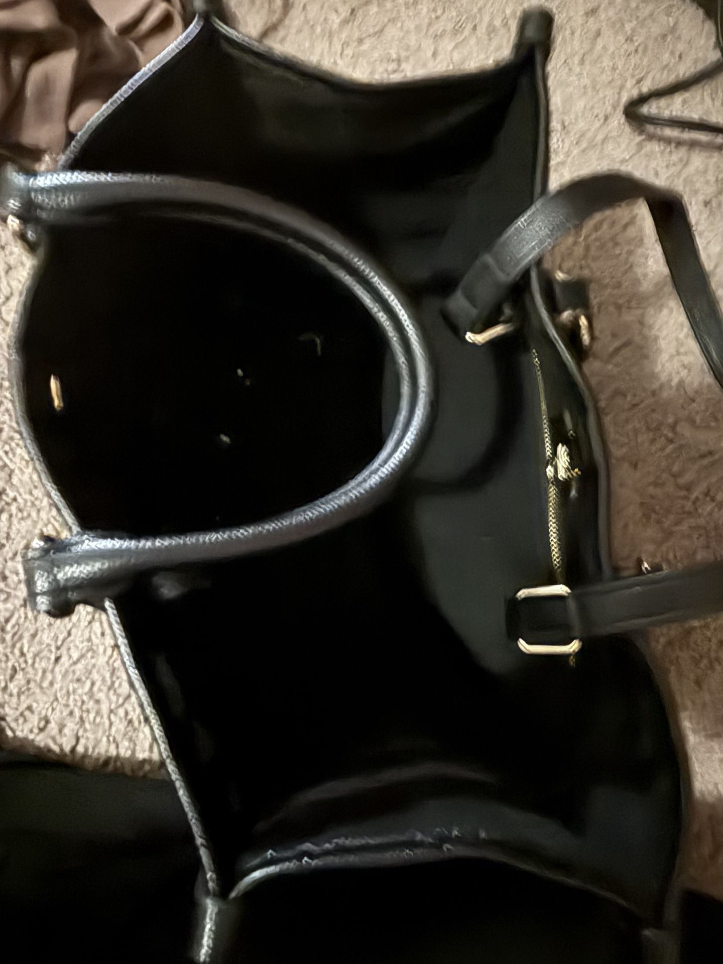 Black LV-Style Tote Bag – Great Condition (Minor Flaws