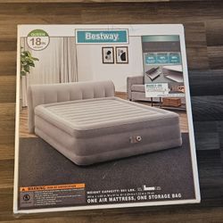 Bestway@ Headboard Tritech Air Mattress Queen 18" with Built-in AC Pump