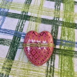 “From The heart” Red Heart Shaped Trinket Box