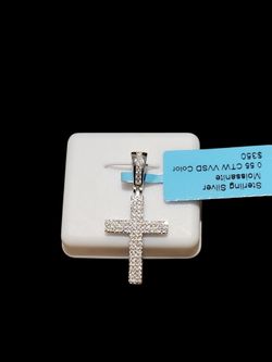 .925 Silver Moissinate Cross
