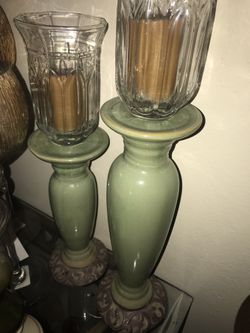Home interior ceramic candle holder set