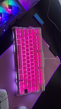 Mechanical Keyboard with Pink RGB Backlight