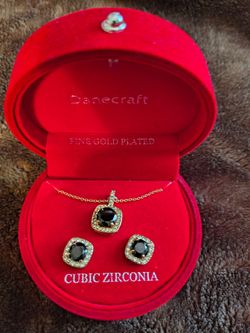 DANECRAFT  FINE GOLD PLATED CUBIC ZIRCONIA SET